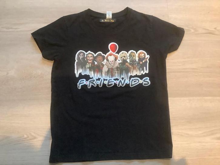 T-shirt Halloween horrorfilmpersonages, Kinderen en Baby's, Kinderkleding | Maat 134, Zo goed als nieuw, Jongen of Meisje, Shirt of Longsleeve