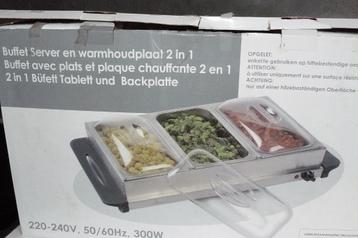 Inox warmhoudplaat en buffet server beschikbaar voor biedingen