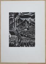Houtsnede van Frans Masereel : Mijnwerkersstaking, Antiek en Kunst, Kunst | Etsen en Gravures, Verzenden
