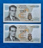 2 X 20 Francs  1964 OPEENVOLGENDE NRS !!!               UNC, Timbres & Monnaies, Billets de banque | Belgique, Série, Enlèvement ou Envoi