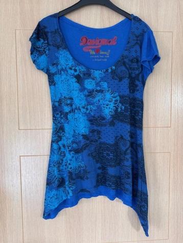 Chemise bleue Desigual taille M (nr3902), Manches courtes, Taille 38/40 (M), Enlèvement ou Envoi, Bleu