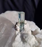 AQUAMARIJN op kwarts - Kristal 3 cm, Verzenden, Mineraal