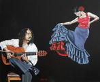 Peinture « Guitariste de flamenco », Antiquités & Art, Art | Peinture | Moderne, Envoi