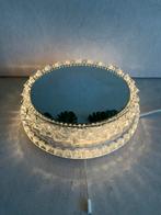Vintage glazen spiegel met verlichting van binnenuit, Huis en Inrichting, Woonaccessoires | Spiegels, Ophalen of Verzenden, Gebruikt