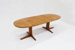 Vintage Deense ovalen uitschuifbare tafel massief teak, Antiek en Kunst, Ophalen