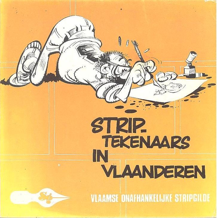 Striptekenaars in Vlaanderen (7 x gesigneerd met tekening), Livres, BD, Utilisé, Une BD, Enlèvement ou Envoi