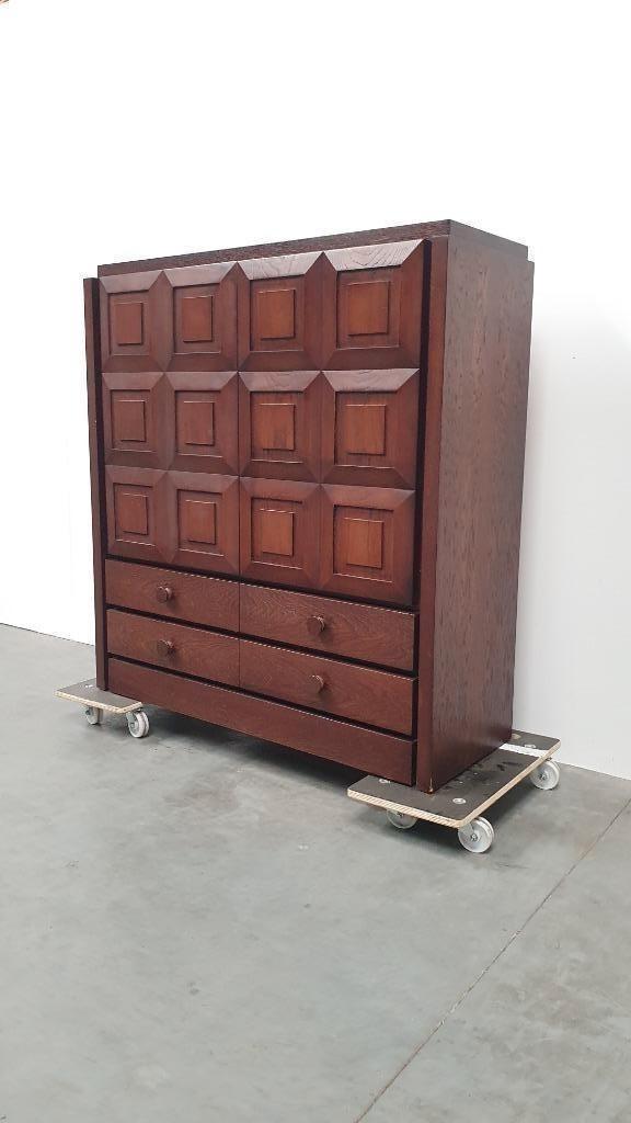 Brutalist vintage De Coene style barkast, Antiek en Kunst, Antiek | Meubels | Kasten, Ophalen