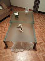 Glazen salontafeltje 2 in 1 (zie beschrijving), Huis en Inrichting, Tafels | Salontafels, Ophalen, Gebruikt, Glas, Modern