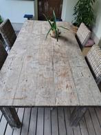 Teak tafel en stoelen, Tuin en Terras, Ophalen, 4 zitplaatsen, Gebruikt, Teakhout