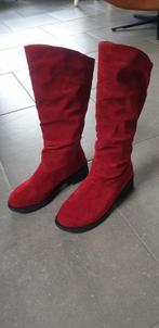 Fluweel rode laarzen , nieuw., Kleding | Dames, Schoenen, Nieuw, Hoge laarzen, Verzenden, Rood