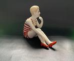 Art Deco PORSELEINEN BEELDJE BATHER SEASIDE 1930, Ophalen of Verzenden, Gebruikt, Overige typen