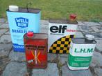3 x vieux bidons d'huile ELF, Castrol, Wellrun, Comme neuf, Emballage, Enlèvement ou Envoi