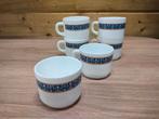 6 kopjes met blauwe rand Arcopal, Huis en Inrichting, Keuken | Servies, Ophalen of Verzenden, Zo goed als nieuw, Glas, Kop(pen) en/of Schotel(s)