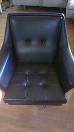 zwarte skai draaistoel fauteuil, Huis en Inrichting, Stoelen, Ophalen, Gebruikt