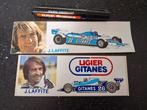 Lot stickers Formule 1 Ligier Gitanes team Laffite, Ophalen of Verzenden, Zo goed als nieuw, Auto of Motor
