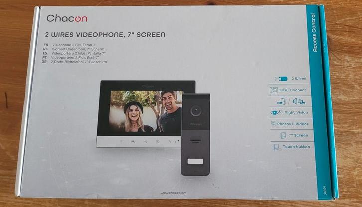 Chacon
2-draads video-intercom met 7" touchscreen., Huis en Inrichting, Deurbellen, Zo goed als nieuw, Bedraad, Ophalen of Verzenden