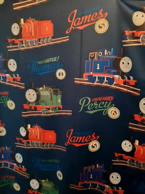 gordijnstof Thomas de trein, Hobby en Vrije tijd, Stoffen en Lappen, Nieuw, 120 cm of meer, 200 cm of meer, Blauw, Ophalen