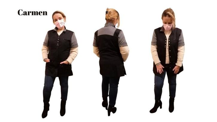 medische schort Carmen zwart grijs, Kleding | Dames, Overige Dameskleding, Nieuw, Ophalen of Verzenden