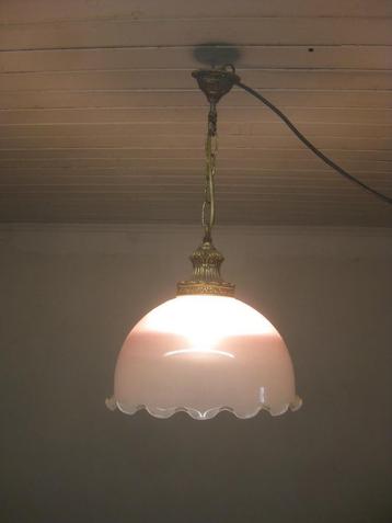 Rose kleurige lampenkap met 1 lichtpunt - Vintage.