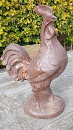 Massieve antieke smeedijzeren haan, Tuin en Terras, Ophalen of Verzenden, Zo goed als nieuw, Metaal, Dierenbeeld