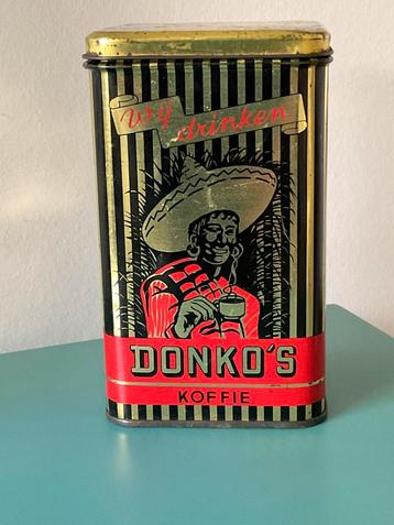 Boîte en fer blanc DONKO'S COFFEE, Enlèvement ou Envoi, Comme neuf, Café, Autres marques