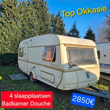 Caravane Tabbert, 4 couchages, salle de bain, douche, campin