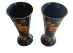 2 petits vases en verre noird, Ophalen of Verzenden