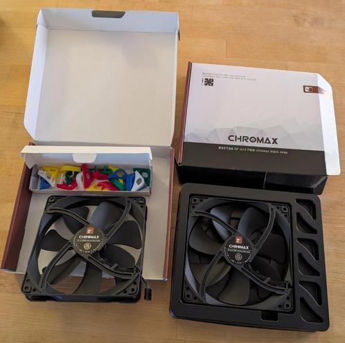 Casefan 140mm - 2 stuks Noctua NF-A14 PWM chromax.black.swap, Computers en Software, Computerkoelers, Zo goed als nieuw, Luchtkoeling
