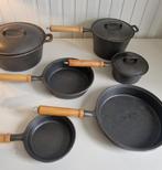 Robuuste 6-delige gietijzeren potten en pannen set. Nieuw., Huis en Inrichting, Keuken | Potten en Pannen, Ophalen, Nieuw, Gietijzer