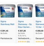 Sigma wit matt 10 l pot, Doe-het-zelf en Bouw, Verf, Beits en Lak, Ophalen, Zo goed als nieuw, Wit