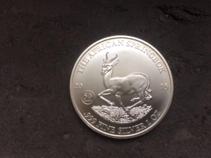 2015 Gabon - Springbok - 1 oz silver, Postzegels en Munten, Edelmetalen en Baren, Zilver, Ophalen of Verzenden