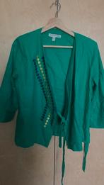 Lichtgroene jas met geborduurde patronen — MAT Design, Kleding | Dames, Jassen | Zomer, Maat 38/40 (M), MAT Design, Ophalen of Verzenden