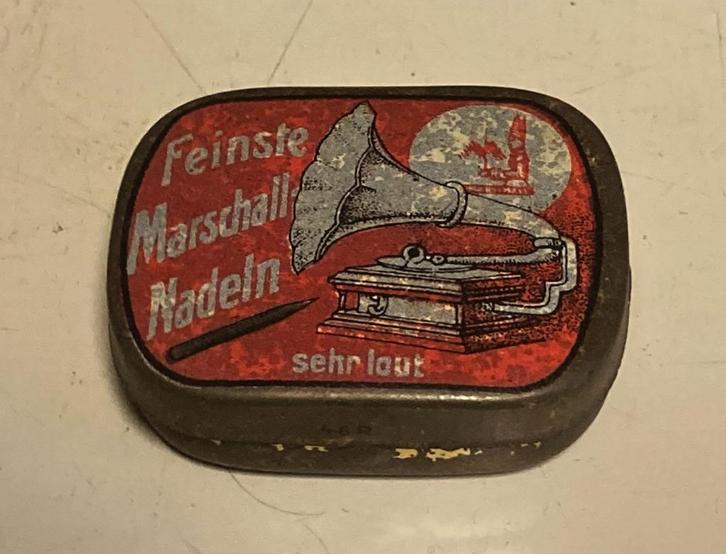 Vintage blik Marschall grammofoon naalden, Verzamelen, Blikken, Gebruikt, Overige, Overige merken, Ophalen of Verzenden