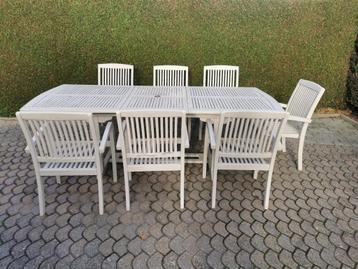 teak tuinset (geschilderd) beschikbaar voor biedingen