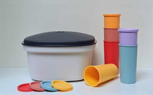 Tupperware™ « Yoghurtmaker » Potje x 6 - veelkleur, Huis en Inrichting, Keuken | Tupperware, Nieuw, Bak of Kom, Blauw, Geel, Wit
