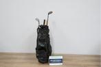 Zwart Leren Hard-Cover Golftas met 5 Clubs, Sport en Fitness, Golf