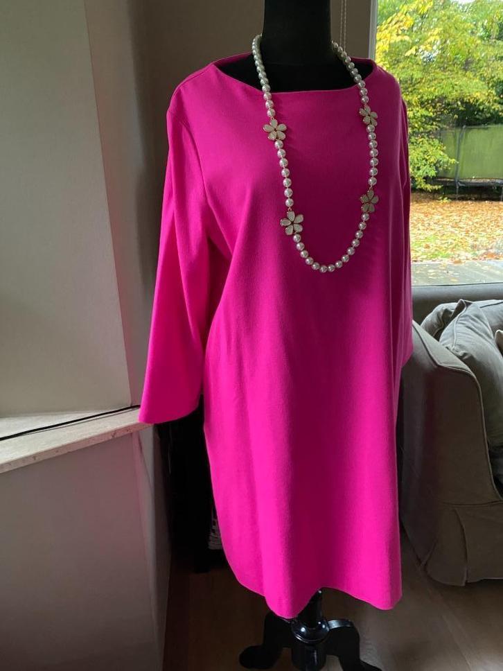 SCAPA fluoroze wollen jurk - 42, Kleding | Dames, Jurken, Zo goed als nieuw, Maat 42/44 (L), Roze, Boven de knie, Ophalen of Verzenden