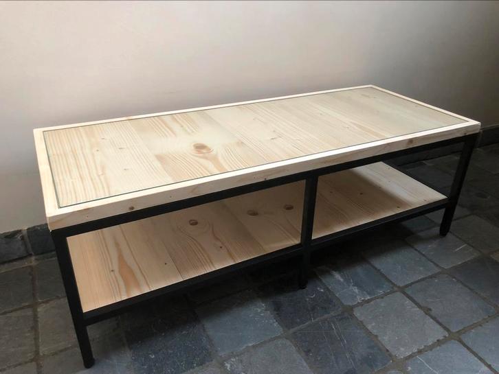 TV meubel of salontafel, Huis en Inrichting, Tafels | Salontafels, Zo goed als nieuw, Rechthoekig, Glas, Ophalen of Verzenden