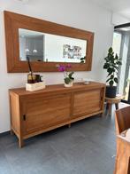Dressoir + spiegel teak, Huis en Inrichting, Ophalen, Rustiek/landelijk, 150 tot 200 cm, Teakhout