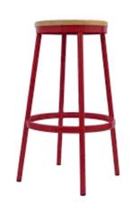 Rode Factory Falcon barkruk | 77cm | 54 op voorraad, 5 krukken of meer, Met voetsteun, 60 tot 90 cm, Nieuw