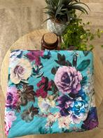 Turkoise gebloemd synthetisch 130L x 150B, Neuf, Enlèvement, 120 cm ou plus, Polyester