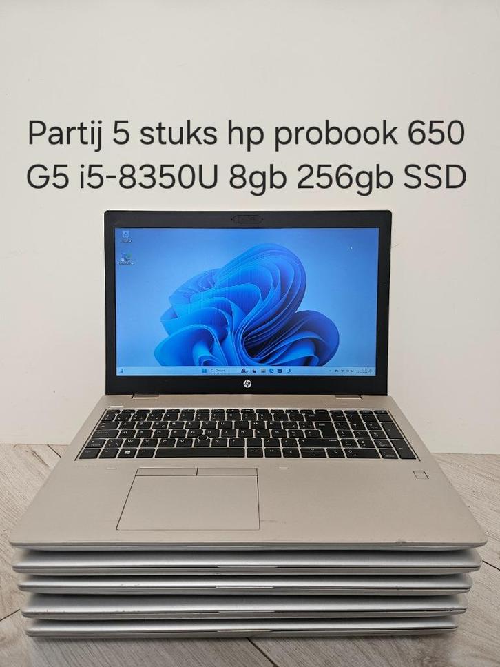 Partij 5 stuks hp probook 650 G5 i5-8350U 8gb 256gb, Computers en Software, Windows Laptops, Refurbished, 15 inch, SSD, 3 tot 4 Ghz