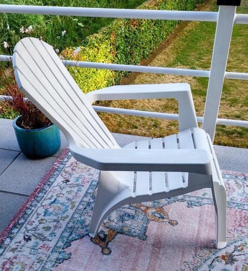 Relax tuinstoel, kunststof, wit, Tuin en Terras, Tuinstoelen, Zo goed als nieuw, Kunststof, Ophalen