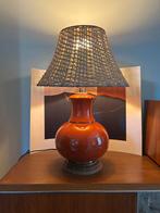 Oranje geglazuurde keramische tafellamp – jaren ’70, Huis en Inrichting, Ophalen, Overige materialen, Vintage, Zo goed als nieuw