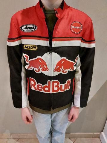 Blouson Red Bull, combiné cuir/nylon, comme neuf