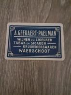 1 speelkaart A. Geeraert - Paelman wijnen,likeuren e.d., Ophalen of Verzenden, Zo goed als nieuw