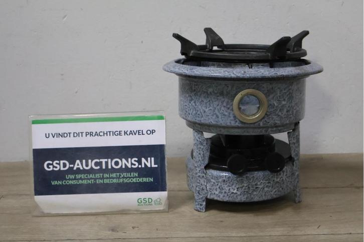 Vintage Grijsgewolkt Emaillen Petroleumstel, Verzamelen, Retro