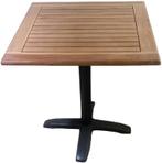 teaken terrastafel op metalen voet, Carré, Enlèvement, Utilisé, V