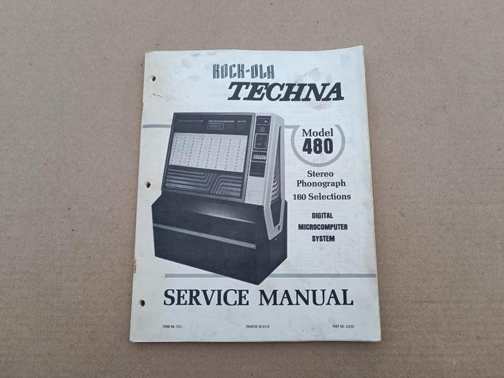 Service manual: rock-ola 480/ techna (1980) jukebox, Verzamelen, Automaten | Jukeboxen, Verzenden