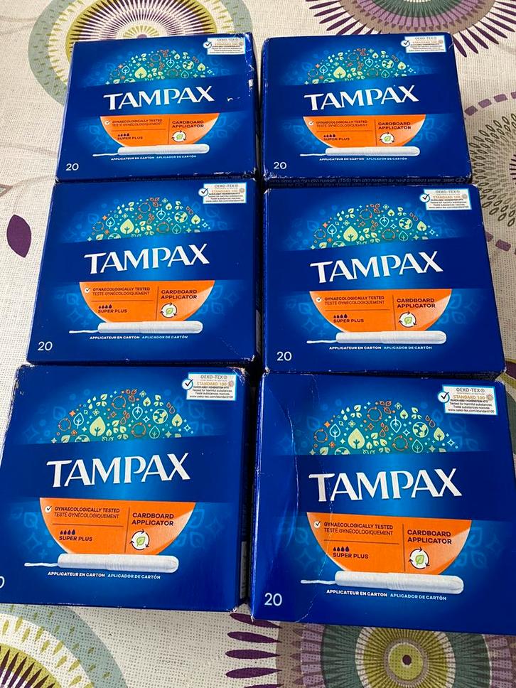Tampax Super Plus - Pak van 6 pakjes van 20 pads, Sport en Fitness, Gezondheidsproducten en Wellness, Nieuw, Ophalen of Verzenden